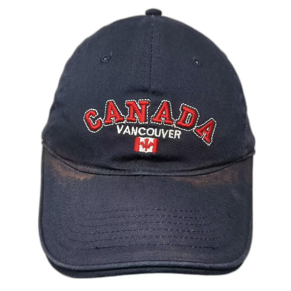 Due North Baseball Cap Blue Red OS Vancouver Canada Embroidered Strapback Hat